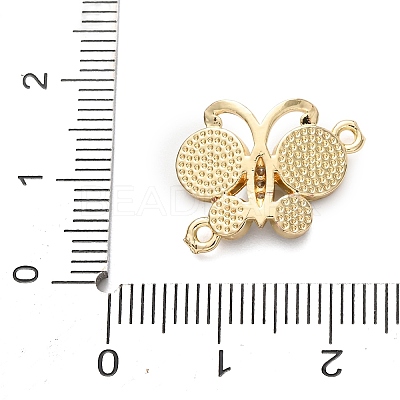 Brass Micro Pave Clear Cubic Zirconia Butterfly Connector Charms KK-C161-01G-1