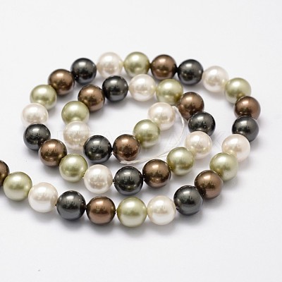 Shell Pearl Bead Strands BSHE-L017-18-1