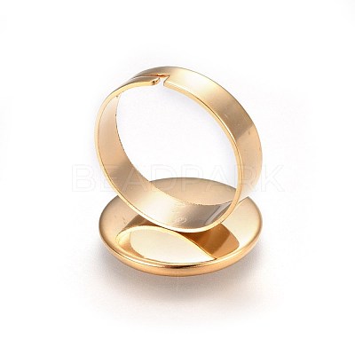 Adjustable 201 Stainless Steel Finger Rings Components X-STAS-G187-01G-16mm-1