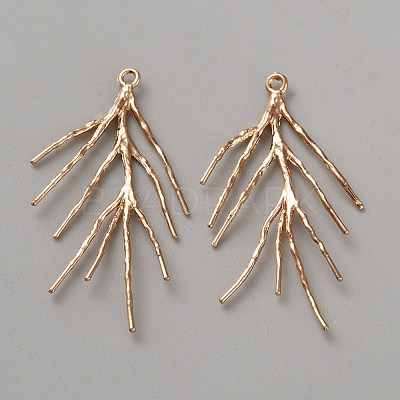 Brass Branch Pendants FIND-WH0148-270KCG-1