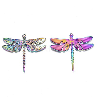 Rainbow Color Alloy Big Pendant Rhinestone Settings PALLOY-N163-170-NR-1