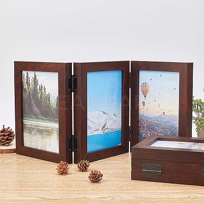 Hinged Wood Picture Frames Box DIY-WH0162-27B-1