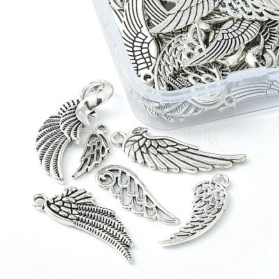 50Pcs 10 Styles Tibetan Style Alloy Pendants FIND-YW0003-39-1