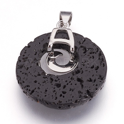 Natural Lava Rock Pendants KK-F751-D15-1