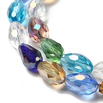 Electroplate Glass Beads Strands X-EGLA-D015-12x8mm-38-1