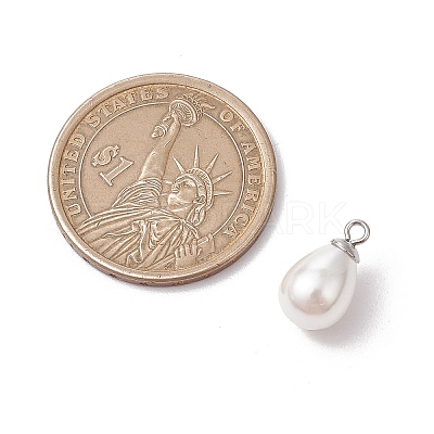 Natural Cultured Freshwater Pearl Teardrop Pendants PALLOY-JF03360-1