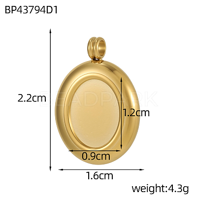 304 Stainless Steel Pendants Cabochon Setting STAS-OY009-59G-1