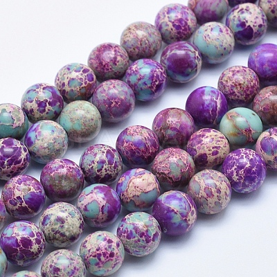 Natural Imperial Jasper Beads Strands X-G-I122-6mm-15-1