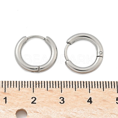 Tarnish Resistant 304 Stainless Steel Huggie Hoop Earrings EJEW-F111B-16mm-P-1