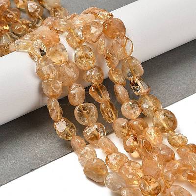 Heated Natural Citrine Beads Strands G-P497-01E-66-1