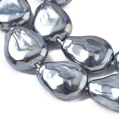 Electroplate Opaque Glass Imitation Pearl Strands EGLA-D302-02A-1