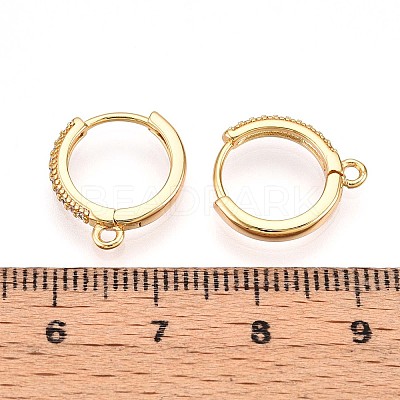 Brass Micro Pave Cubic Zirconia Hoop Earring Finding KK-N261-51B-G-1