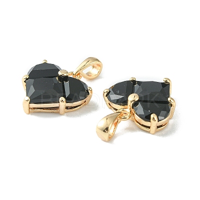 Brass Micro Pave Cubic Zirconia Charms X-KK-L208-03G-03-1