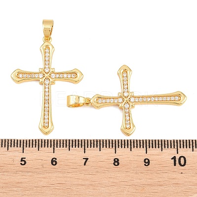 Easter Brass Micro Pave Clear Cubic Zirconia Pendants ZIRC-F148-14C-G-1
