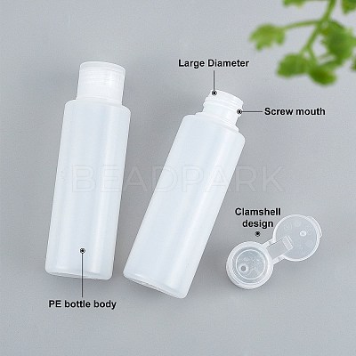 100ml PE Plastic Empty Refillable Flip Cap Bottles LS-MRMJ-WH0037-13C-1