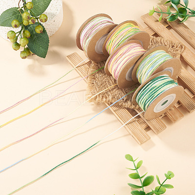 5 Rolls 5 Colors Segment Dyed Macrame Cotton Cord OCOR-TA0004-05D-1