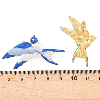 304 Stainless Steel Enamel Ear Studs Earrings EJEW-H179-02G-1