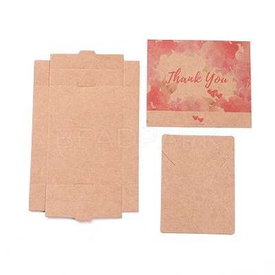 Kraft Paper Boxes and Necklace Jewelry Display Cards CON-L016-B03-1