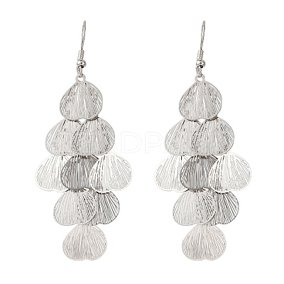 430 Stainless Steel Heart Dangle Earrings EJEW-A137-09P-1