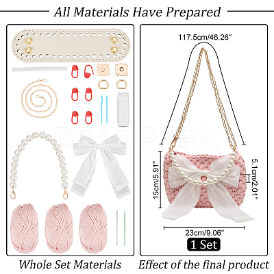 DIY Women's Bowknot Crossbody Bag Making Kits PURS-WH0005-58V-1
