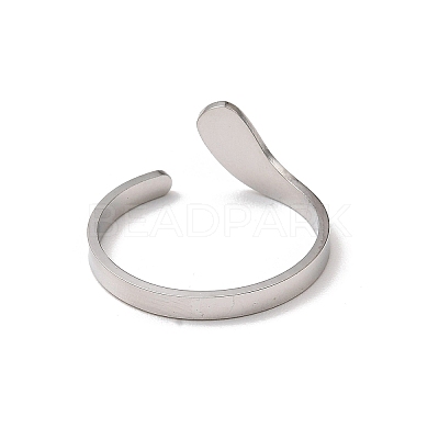 Non-Tarnish 304 Stainless Steel Open Cuff Rings RJEW-Q808-02A-P-1