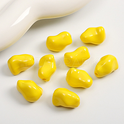 Opaque Acrylic Beads MACR-WH0007-168D-1