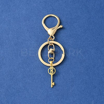 304 Stainless Steel Initial Letter Key Charm Keychains KEYC-YW00004-02-1