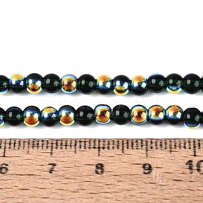 Electroplate Transparent Glass Beads Strands EGLA-Q132-4MM-A14-1