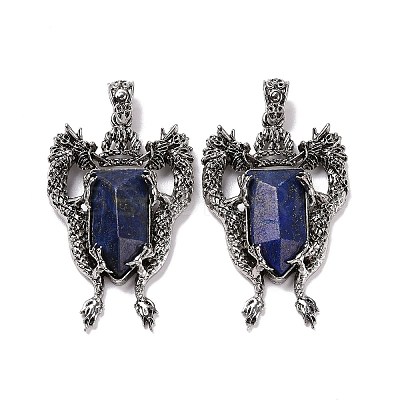 Natural Lapis Lazuli Faceted Big Pendants G-L524-04AS-03-1