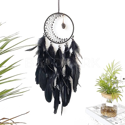 Woven Net/Web with Feather Hanging Ornaments PW-WGED7ED-04-1
