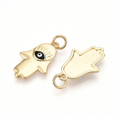 Brass Enamel Pendants KK-T070-76G-1