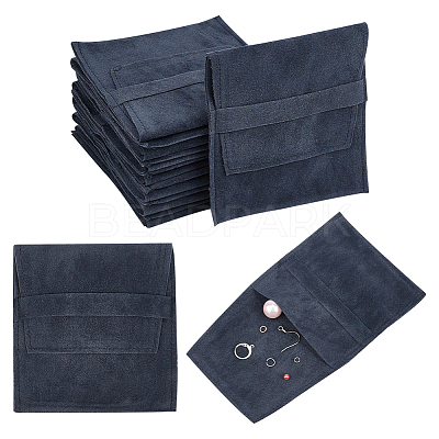 Velvet Jewelry Flap Pouches ABAG-WH0038-43E-1