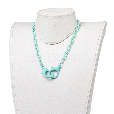 Personalized ABS Plastic Cable Chain Necklaces NJEW-JN02849-03-1