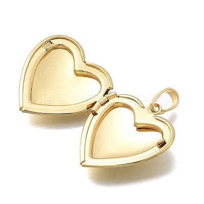 Valentine's Day Brass Heart Locket Pendants KK-D431-035A-G-1