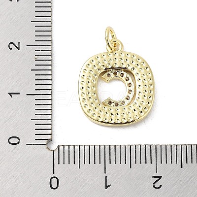 Rack Plating Brass Micro Pave Clear Cubic Zirconia Pendants KK-E102-33G-C-1