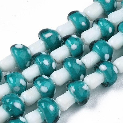 Mushroom Handmade Lampwork Beads Strands LAMP-R116-25-1