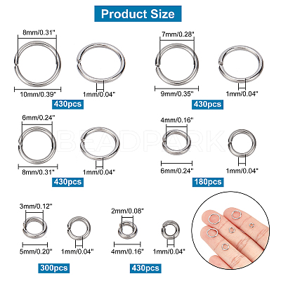 Stainless Steel Open Small Jump Rings STAS-PH0004-01-M-1