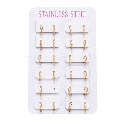 304 Stainless Steel Huggie Hoop Earrings LS-EJEW-L252-043B-G-1