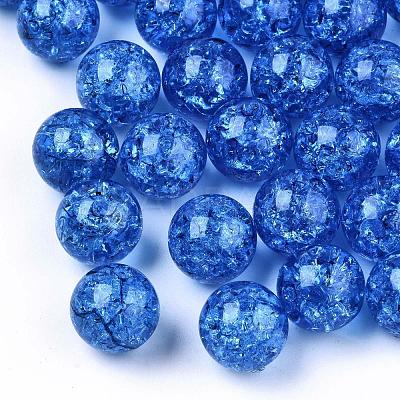 Transparent Crackle Acrylic Round Beads Strands CCG-R002-12mm-03-1