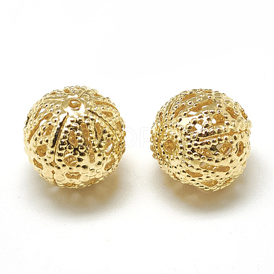 Brass Filigree Beads KK-T032-183G-1