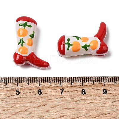 Boot Baking Paint Glass Enamel Beads LAMP-C020-02I-1
