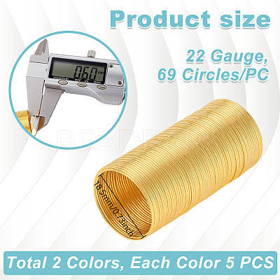2 Bags 2 Colors Brass Memory Wire FIND-GA0006-69-1