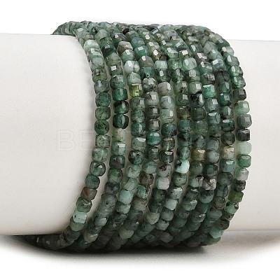 Natural Emerald Beads Strands G-B175-C04-2x2mm-1