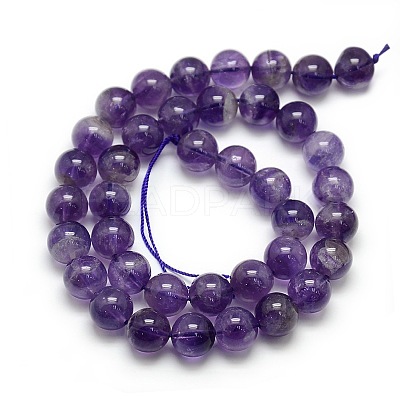 Natural Amethyst Round Bead Strands X-G-L170-10mm-02-1