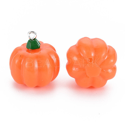 Autumn Theme Opaque Resin Pendants X-RESI-S356-079-1