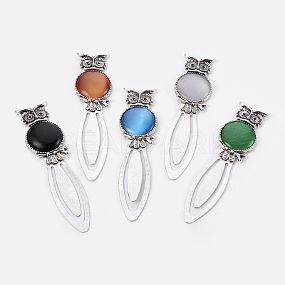 Tibetan Style Alloy Bookmarks AJEW-JK00145-M-1