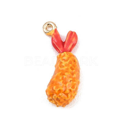 Fried Shrimp Alloy Enamel Pendants ENAM-P264-01E-G-1