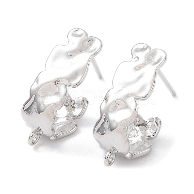 Brass Stud Earring Findings KK-C031-07P-1