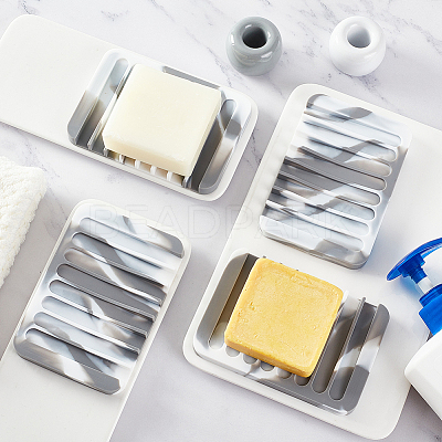 Marble Pattern Silicone Soap Dishes DIY-WH0430-018E-1