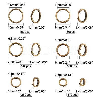 1 Box Iron Split Rings IFIN-X0026-AB-NF-B-1